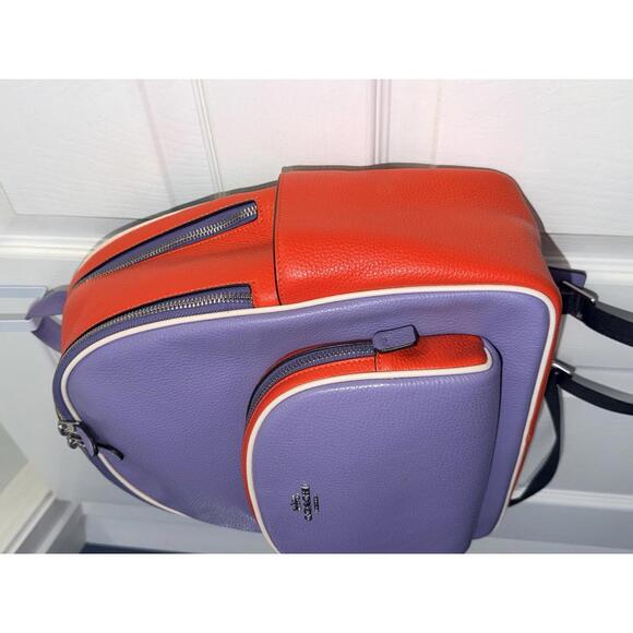 Coach Court Backpack In Colorblock - Multi Violet CR768 - Picture 2 of 8